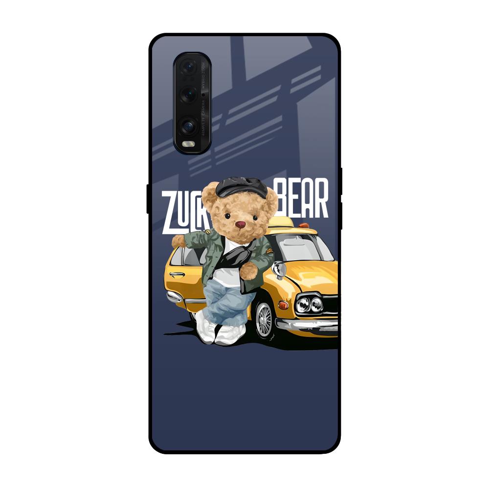 Adventurous Bear Oppo Find X2 Glass Back Cover Online