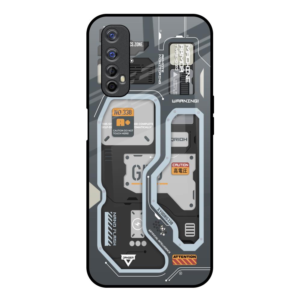 Retro Futuristic Realme 7 Glass Back Cover Online