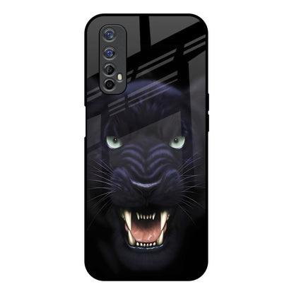 Angry Black Leopard Realme 7 Glass Back Cover Online