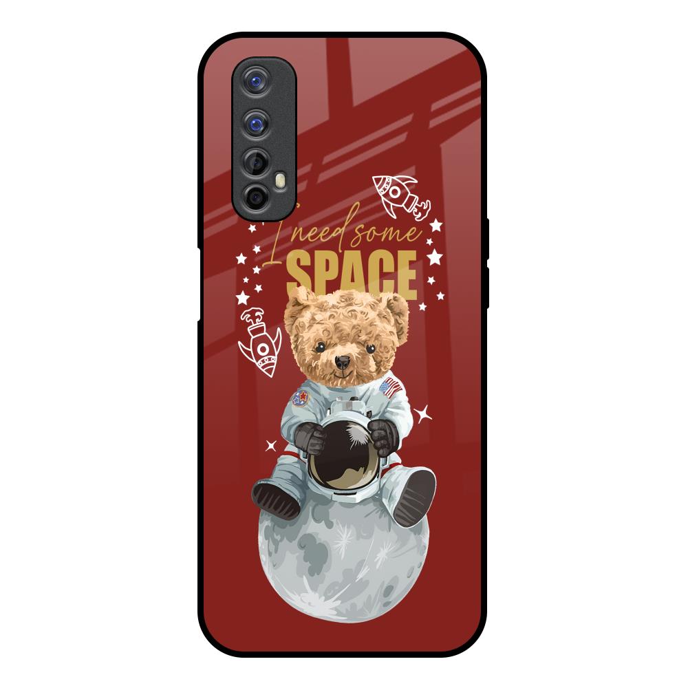 Astronaut Bear Realme 7 Glass Back Cover Online