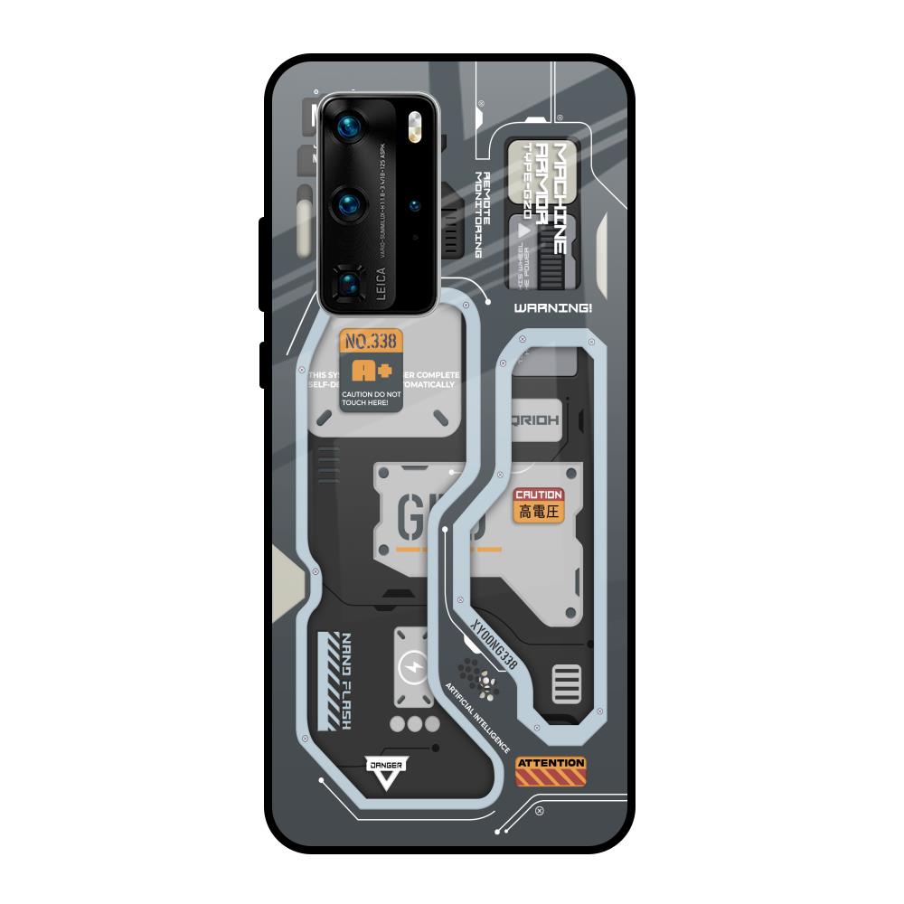 Retro Futuristic Huawei P40 Pro Glass Back Cover Online