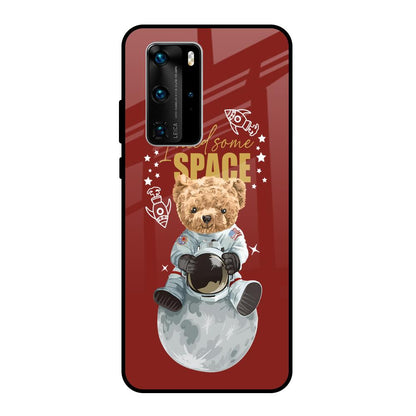 Astronaut Bear Huawei P40 Pro Glass Back Cover Online