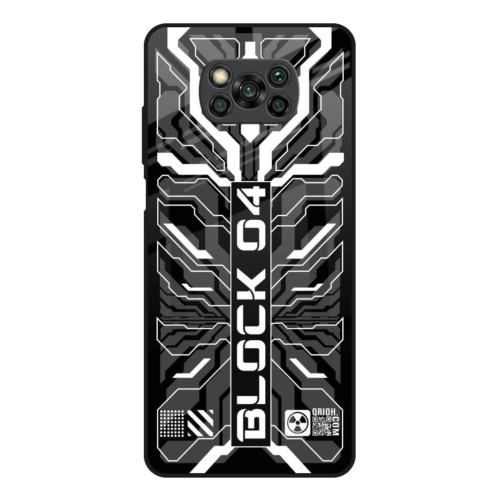 Monochrome Magic Poco X3 Glass Back Cover Online