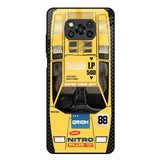 Yellow Racing Car Poco X3 Glass Back Cover Online