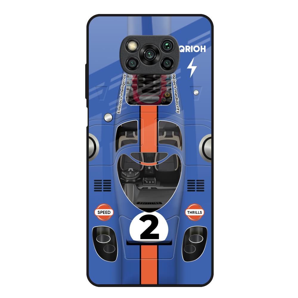 Car Adiction Poco X3 Glass Back Cover Online