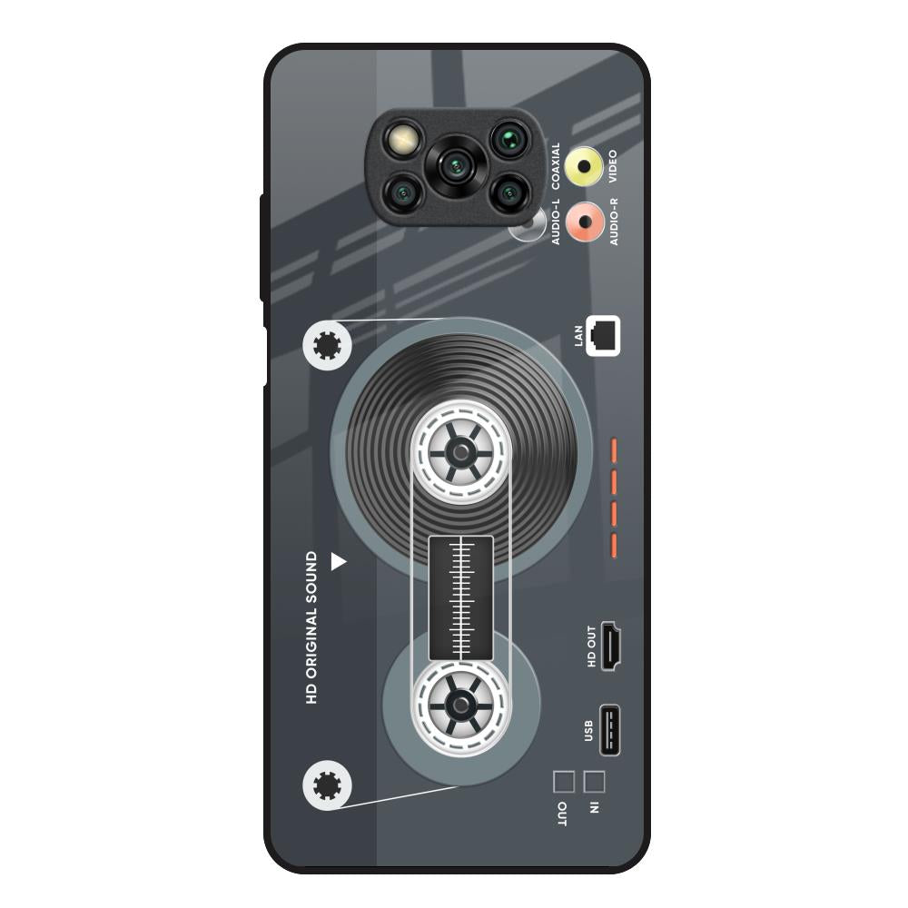 Retro Recorder Poco X3 Glass Back Cover Online