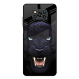 Angry Black Leopard Poco X3 Glass Back Cover Online