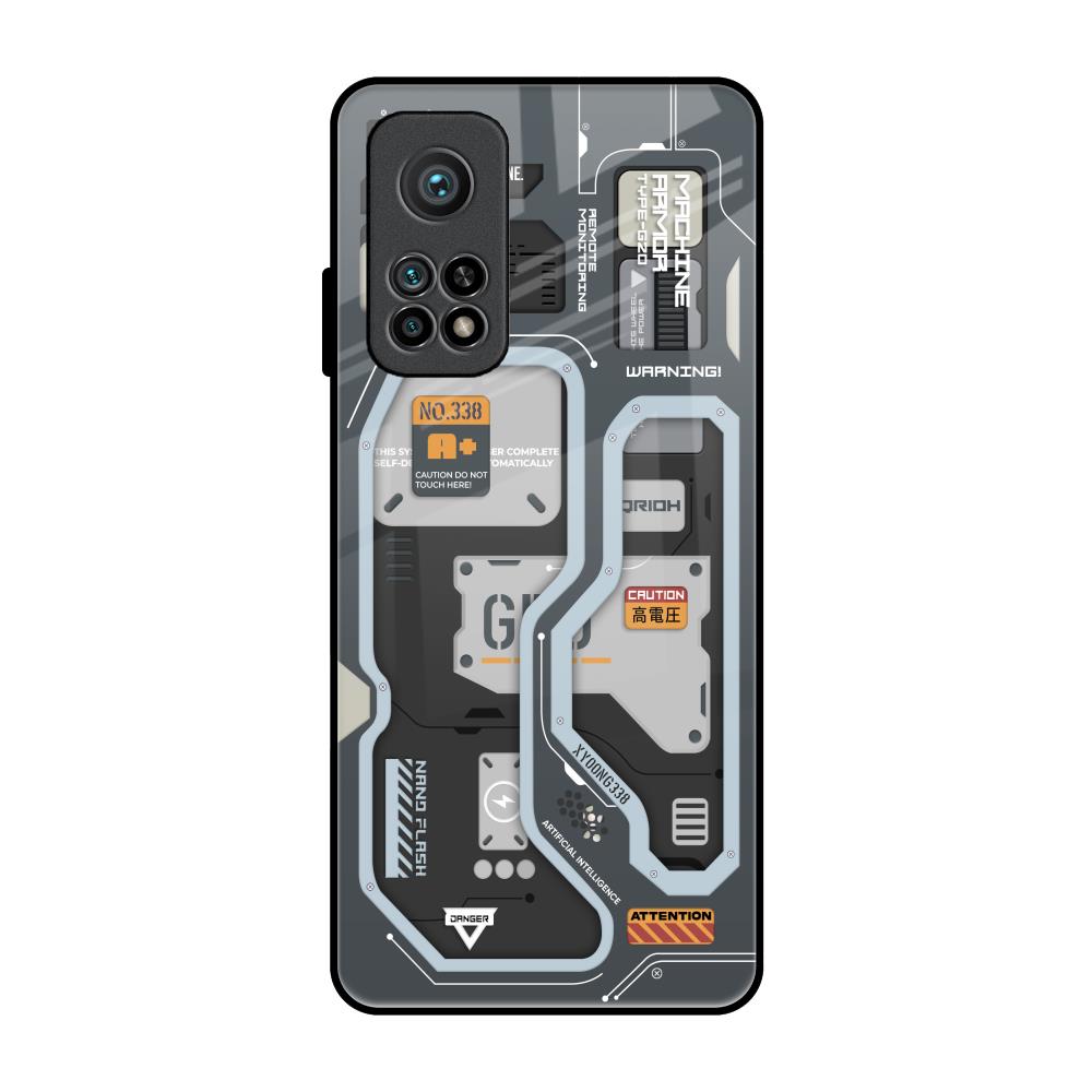 Retro Futuristic Xiaomi Mi 10T Glass Back Cover Online