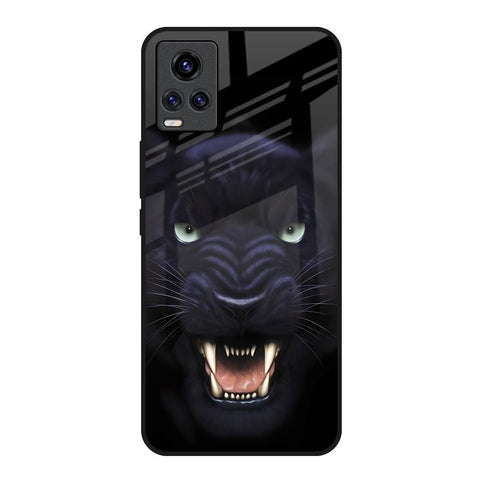 Angry Black Leopard Vivo V20 Glass Back Cover Online
