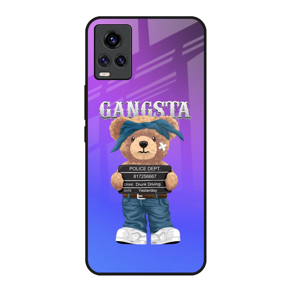Gangsta Bear Vivo V20 Glass Back Cover Online