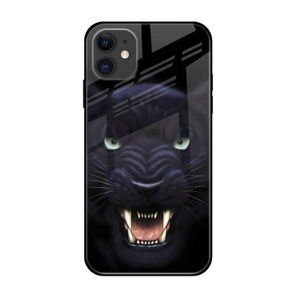 Angry Black Leopard iPhone 12 Glass Back Cover Online