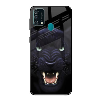 Angry Black Leopard Samsung Galaxy F41 Glass Back Cover Online