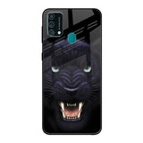 Angry Black Leopard Samsung Galaxy F41 Glass Back Cover Online
