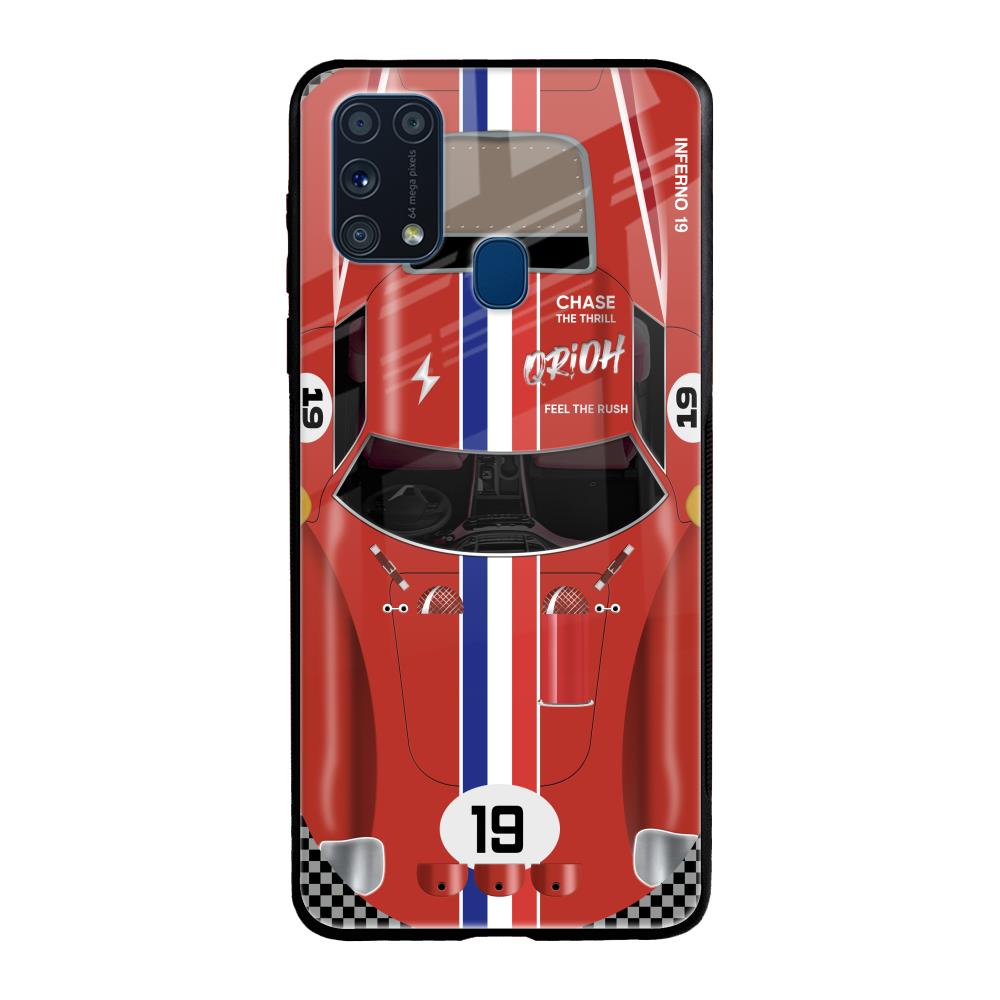 Racing Vintage Samsung Galaxy M31 Prime Glass Back Cover Online
