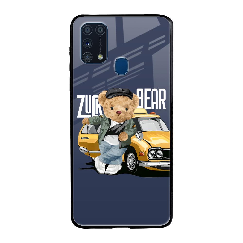 Adventurous Bear Samsung Galaxy M31 Prime Glass Back Cover Online