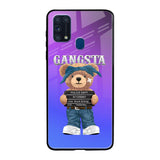 Gangsta Bear Samsung Galaxy M31 Prime Glass Back Cover Online