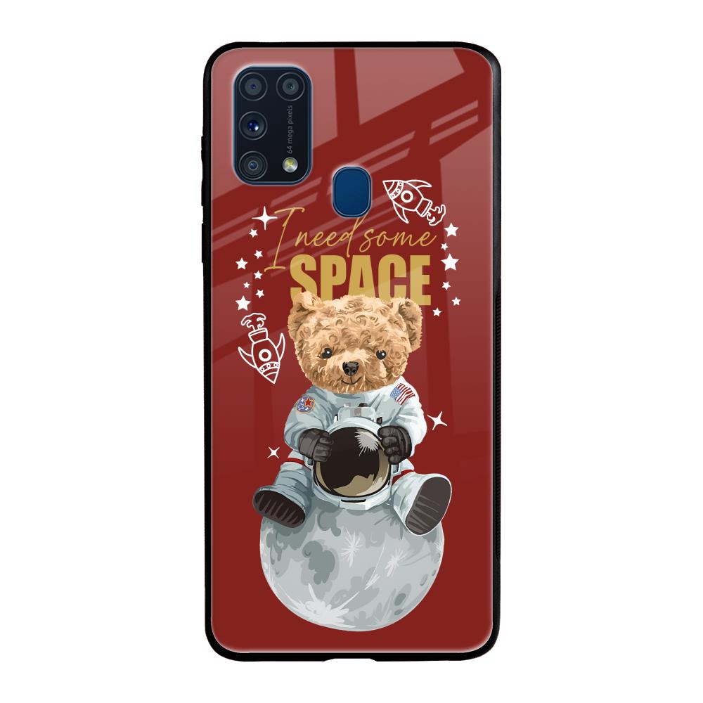 Astronaut Bear Samsung Galaxy M31 Prime Glass Back Cover Online