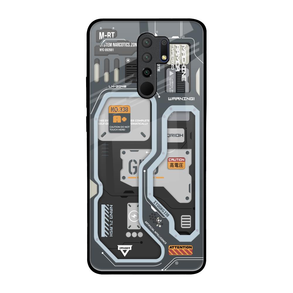 Retro Futuristic Poco M2 Glass Back Cover Online