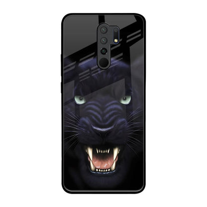 Angry Black Leopard Poco M2 Glass Back Cover Online