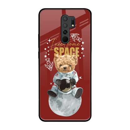 Astronaut Bear Poco M2 Glass Back Cover Online