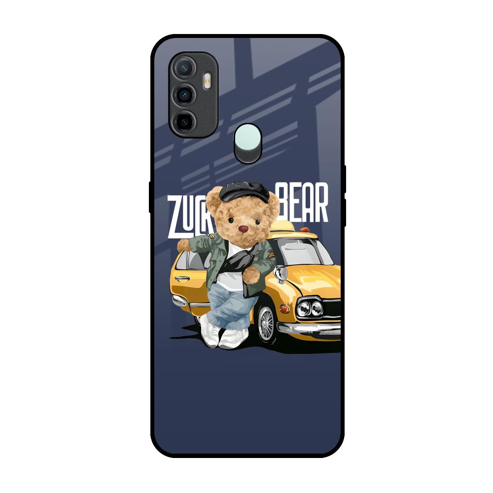 Adventurous Bear Oppo A33 Glass Back Cover Online