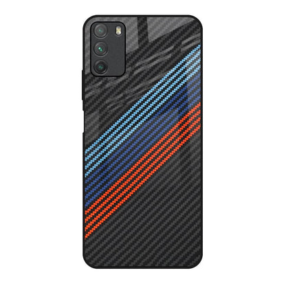 Carbon Inspired Poco M3 Glass Back Cover Online
