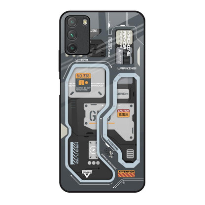 Retro Futuristic Poco M3 Glass Back Cover Online