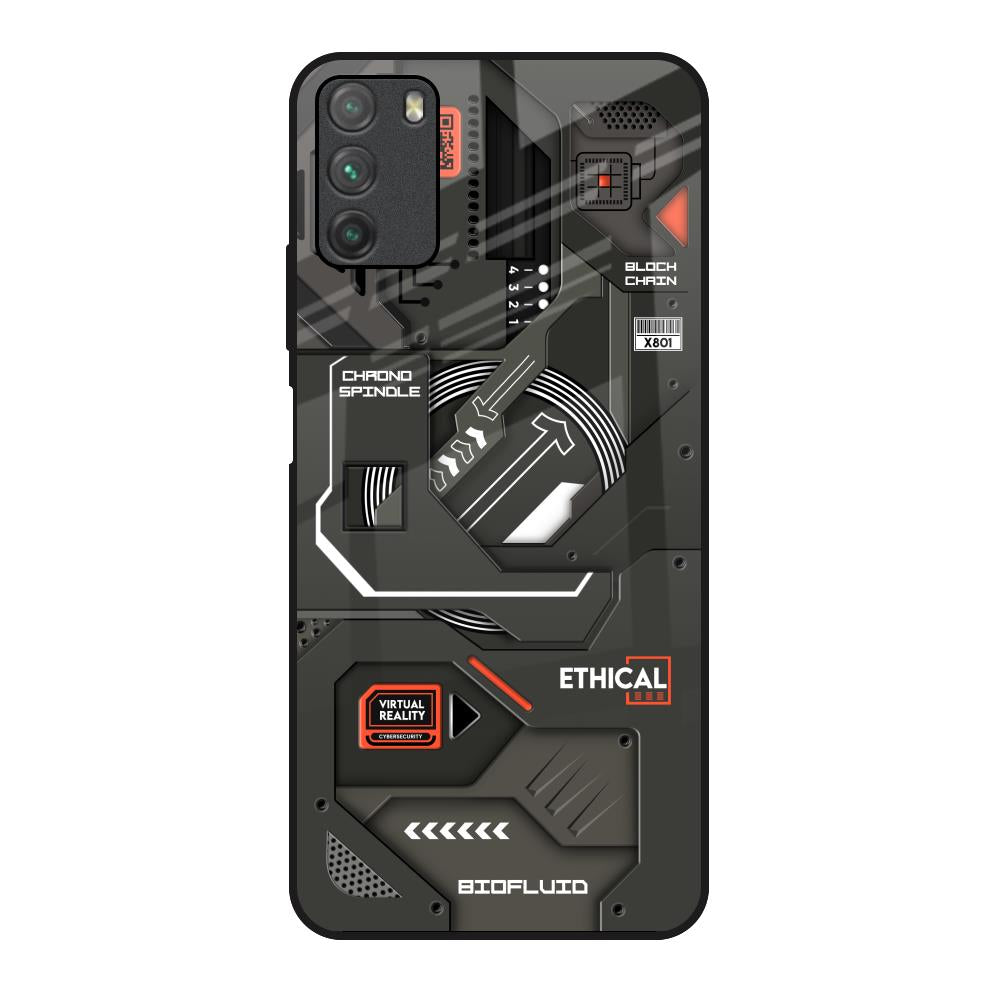 Tech Aesthetics Poco M3 Glass Back Cover Online