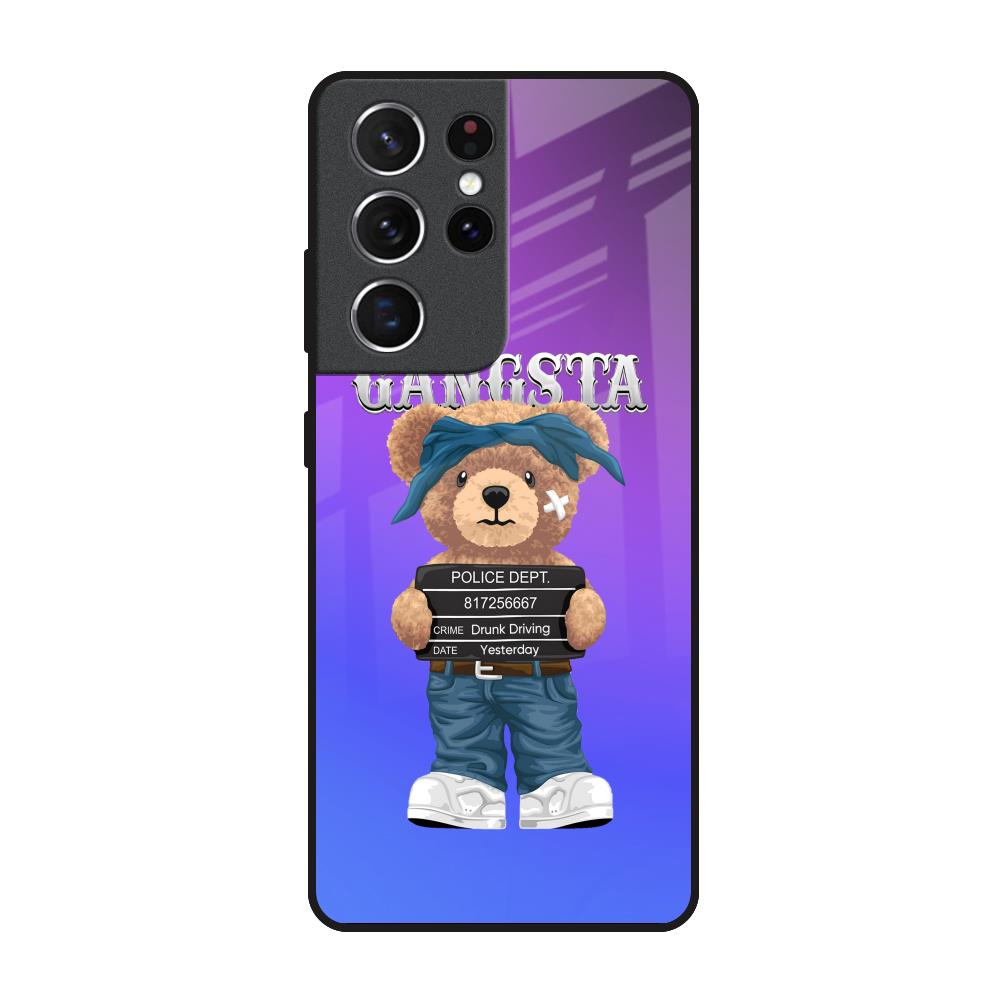 Gangsta Bear Samsung Galaxy S21 Ultra Glass Back Cover Online