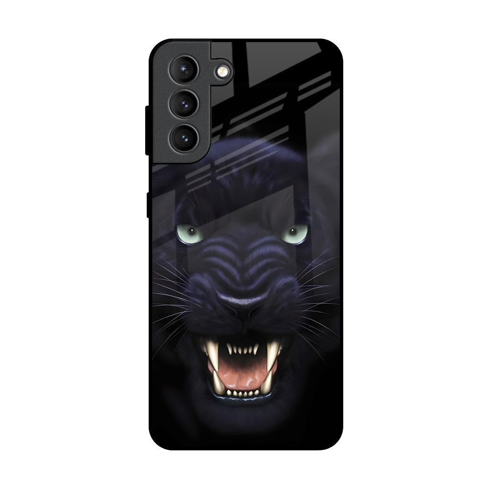 Angry Black Leopard Samsung Galaxy S21 Plus Glass Back Cover Online