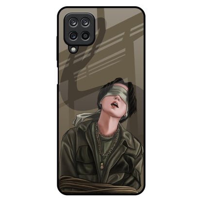 Blind Fold Samsung Galaxy M12 Glass Back Cover Online