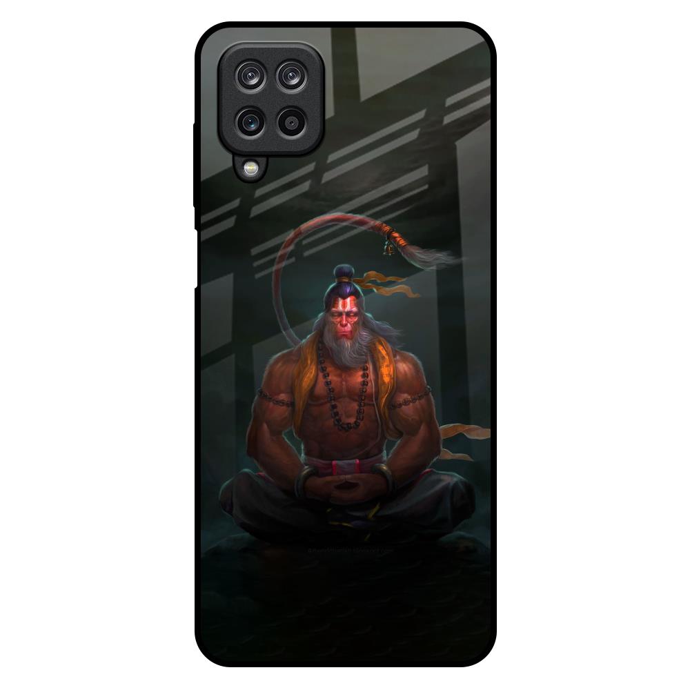 Lord Hanuman Animated Samsung Galaxy M12 Glass Back Cover Online