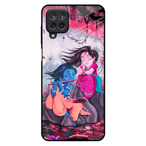 Radha Krishna Art Samsung Galaxy M12 Glass Back Cover Online