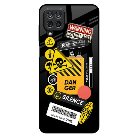 Danger Signs Samsung Galaxy M12 Glass Back Cover Online