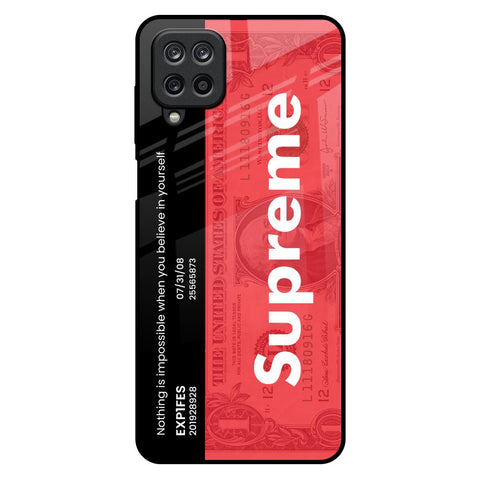 Supreme Ticket Samsung Galaxy M12 Glass Back Cover Online