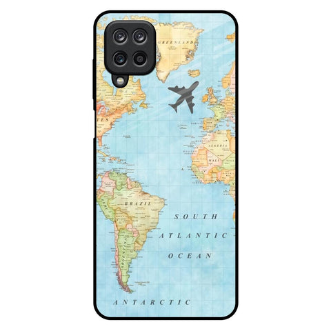 Travel Map Samsung Galaxy M12 Glass Back Cover Online