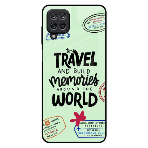 Travel Stamps Samsung Galaxy M12 Glass Back Cover Online