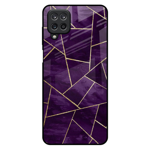 Geometric Purple Samsung Galaxy M12 Glass Back Cover Online
