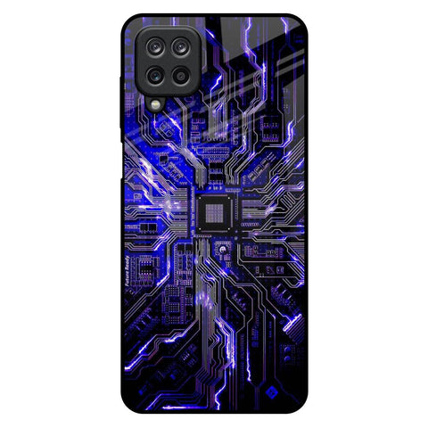 Techno Color Pattern Samsung Galaxy M12 Glass Back Cover Online