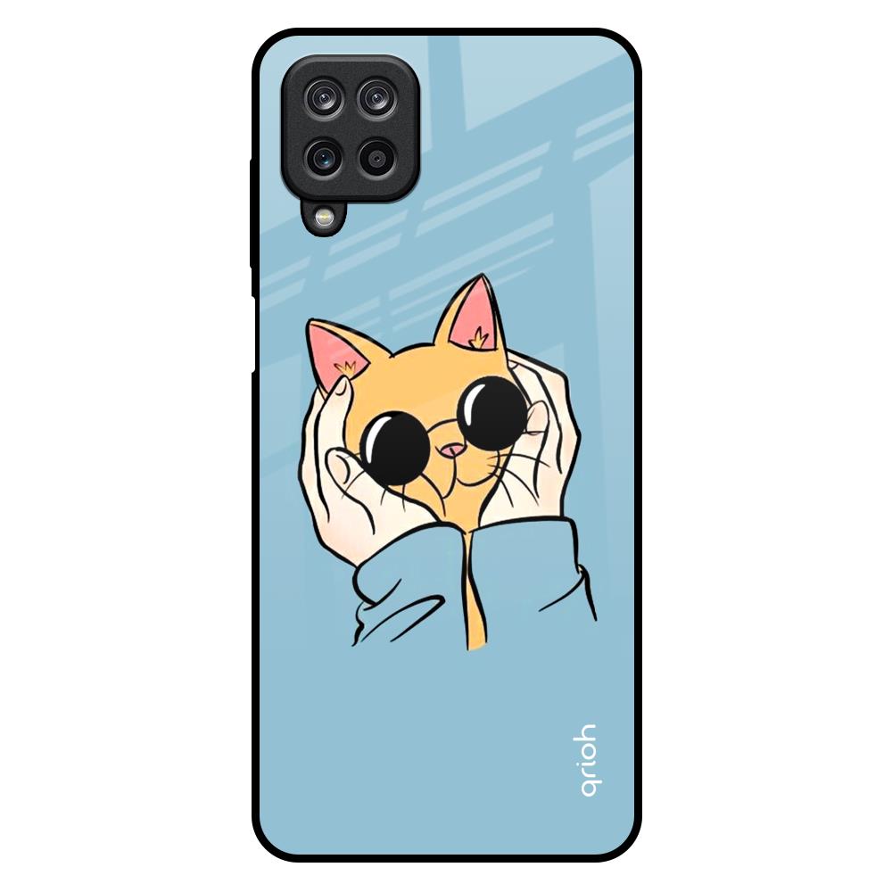 Adorable Cute Kitty Samsung Galaxy M12 Glass Back Cover Online