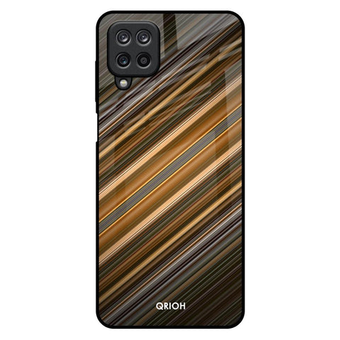 Diagonal Slash Pattern Samsung Galaxy M12 Glass Back Cover Online