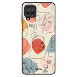 Abstract Faces Samsung Galaxy M12 Glass Back Cover Online