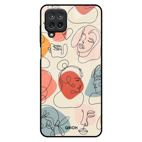 Abstract Faces Samsung Galaxy M12 Glass Back Cover Online