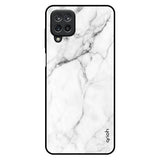 Modern White Marble Samsung Galaxy M12 Glass Back Cover Online