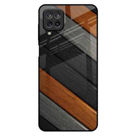 Tri Color Wood Samsung Galaxy M12 Glass Back Cover Online