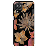 Lines Pattern Flowers Samsung Galaxy M12 Glass Back Cover Online