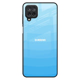 Wavy Blue Pattern Samsung Galaxy M12 Glass Back Cover Online
