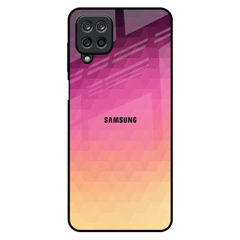 Geometric Pink Diamond Samsung Galaxy M12 Glass Back Cover Online