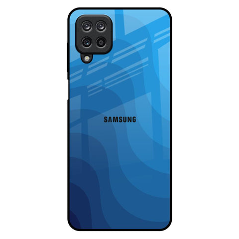 Blue Wave Abstract Samsung Galaxy M12 Glass Back Cover Online