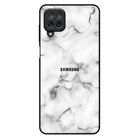 Satin White Marble Samsung Galaxy M12 Glass Back Cover Online